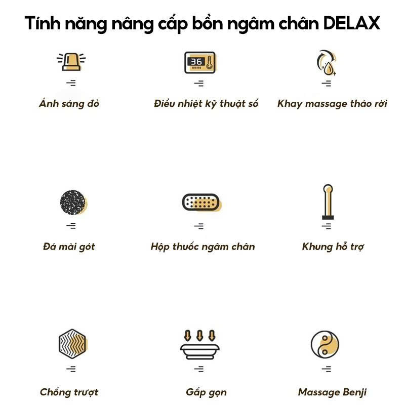 Tính năng nâng cấp của Bồn ngâm chân massage bấm huyệt DELAX BNC02