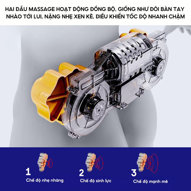3 cường độ massage - mô phỏng bàn tay người