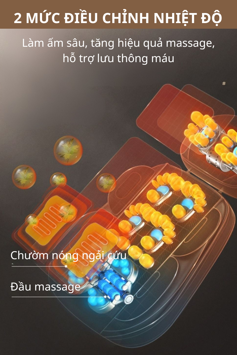 Ghế massage toàn thân DELAX GMS05 kết hợp sưởi ngải cứu