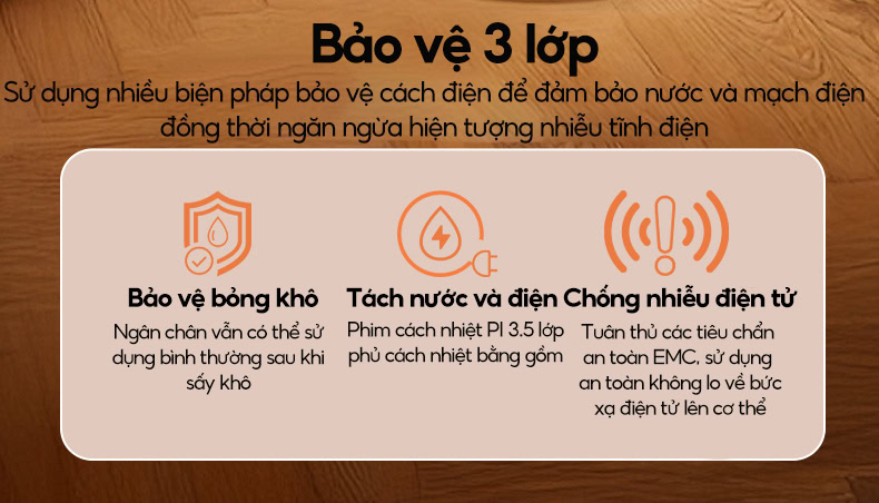 Bảo vệ 3 lớp Bồn ngâm chân massage bấm huyệt DELAX BNC02