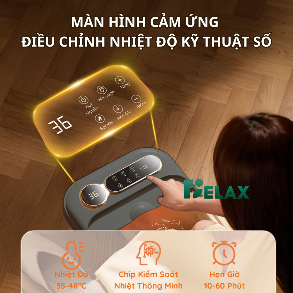 Màn hình cảm ứng Bồn ngâm chân massage bấm huyệt DELAX BNC02_1