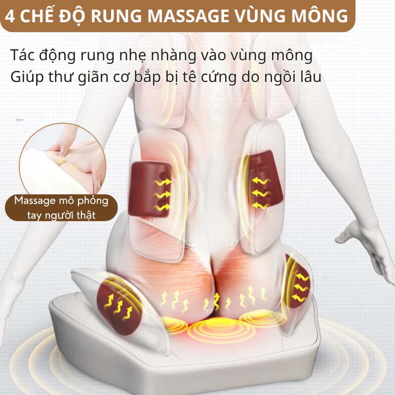 4 chế độ rung vùng mông của Ghế massage toàn thân DELAX GMS05