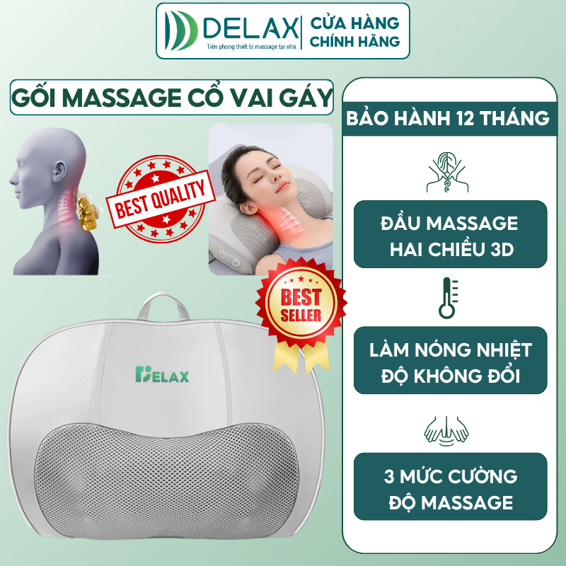 Gối Massage Cổ Vai Gáy DELAX GMC01 | Giải Pháp Giảm Đau Nhức ...
